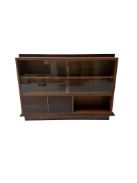 Art Deco Bookcase by Dutch Designer, Solid Oak & Macassar Ebony, 1930s